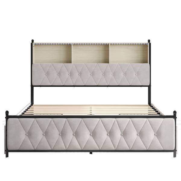 Doppelbett mit Stauraum-Kopfteil HDNB Liegefläche Breite: 140 cm