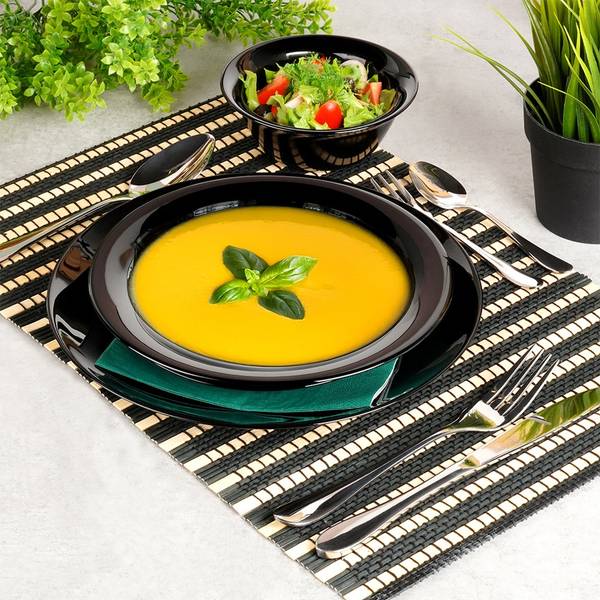 Tafelservice 24-tlg. Set SET631 Schwarz - Glas