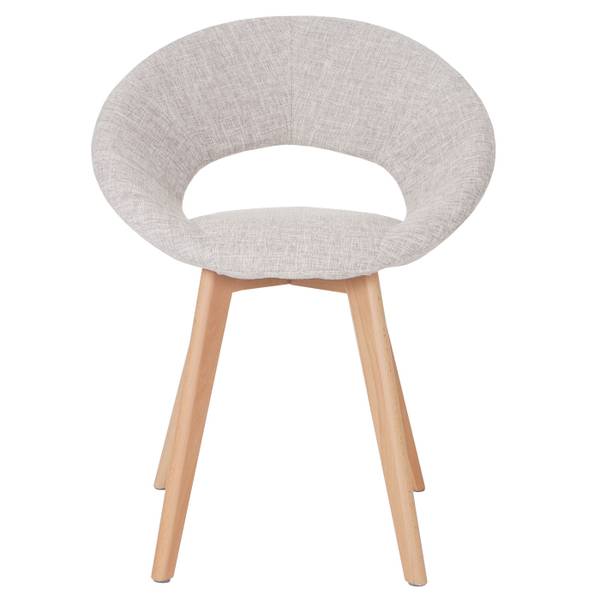 Chaise capitonnée Almada III Beige - Gris - Textile - En partie en bois massif - 60 x 79 x 50 cm