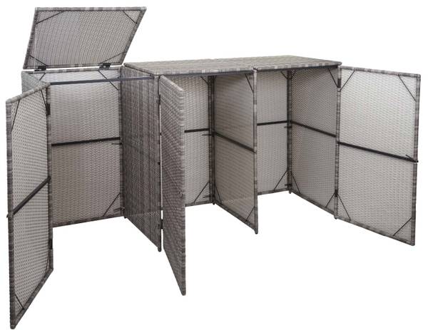 3er-Mülltonnenverkleidung E25 Grau