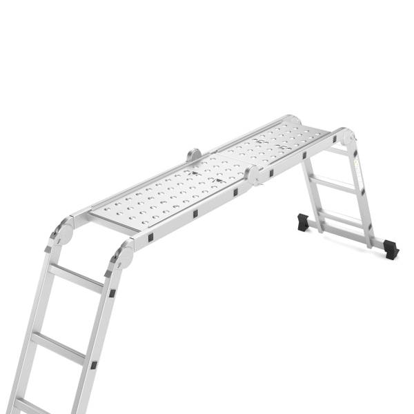 Klappleiter Plattform Altura Grau - Metall - 29 x 4 x 86 cm