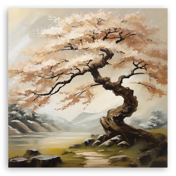 Wandbild landschaft natur japan baum 40 x 40 cm
