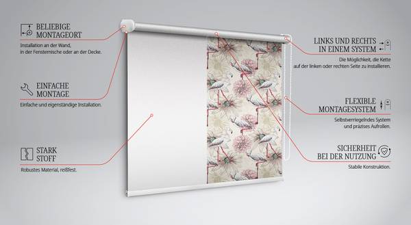 Verdunkelungsrollo ALBAFLAM 60 x 140 cm