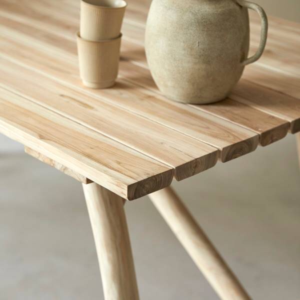 Tisch Mathilda Beige - Teakholz - 170 x 75 x 85 cm