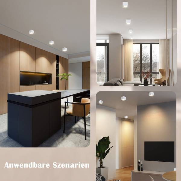spot plafond LED Qfhh Blanc - Fer - 10 x 8 x 10 cm