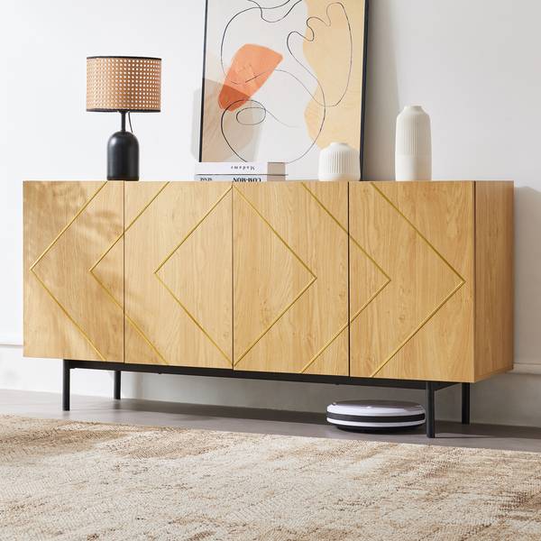 Sideboard-BB3024 Beige - Holzwerkstoff - 160 x 78 x 40 cm