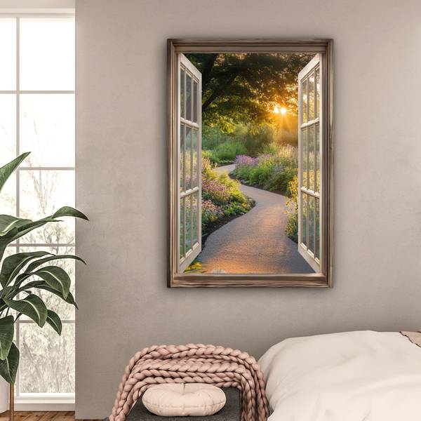 LEINWANDBILD Fensterblick 80 x 120 cm