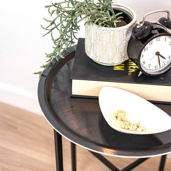 Design-Tablett Black Sea Grau - Birke - 39 x 2 x 39 cm