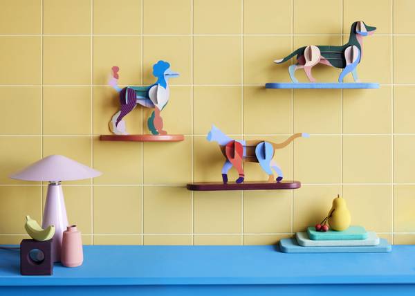 Dekoobjekt Leuchtender Pudel Naturfaser - Papier - 7 x 17 x 31 cm