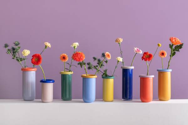 Vase PLEGADO S Gelb - Glas - 12 x 24 x 12 cm