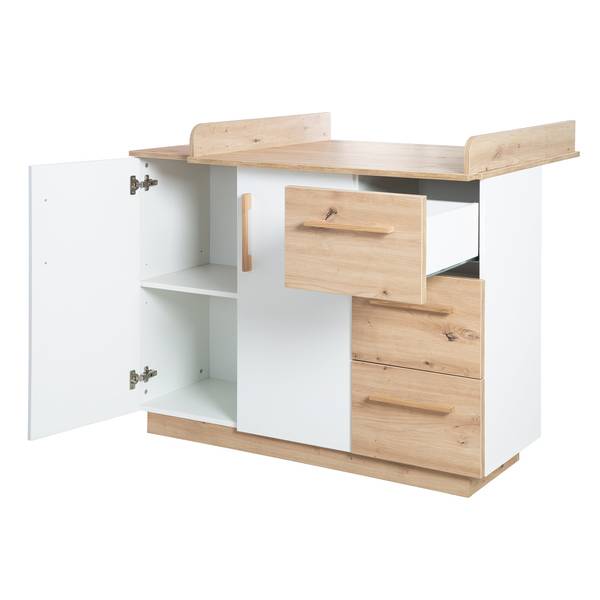 Wickelkommode Lion Weiß - Holzwerkstoff - 118 x 103 x 79 cm