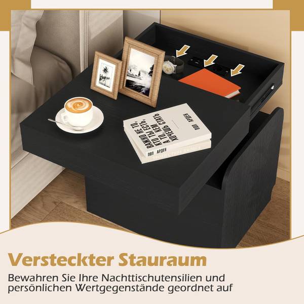 Nachttisch TG33280 Schwarz - Holzwerkstoff - 40 x 55 x 50 cm