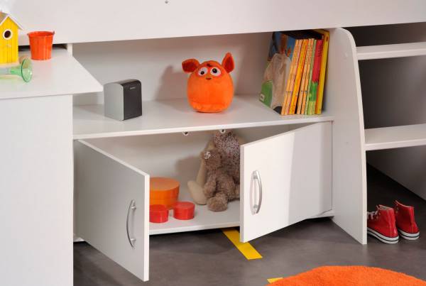 Kinderzimmer Releave 3-teilig Weiß - Holzwerkstoff - 115 x 185 x 204 cm
