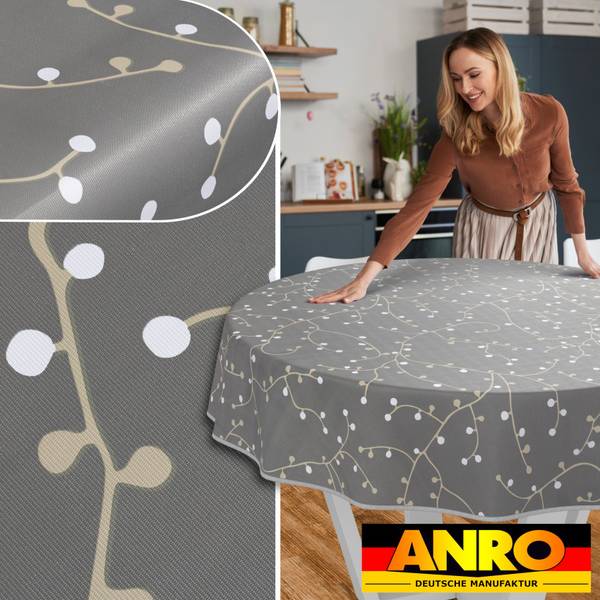 Wachstuchtischdecke Elena mit SAUM 120 x 120 cm