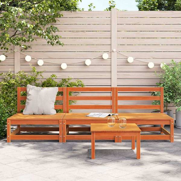 Gartensofa 3007913-5 (3-teilig) Braun - Kiefer - 70 x 67 x 70 cm