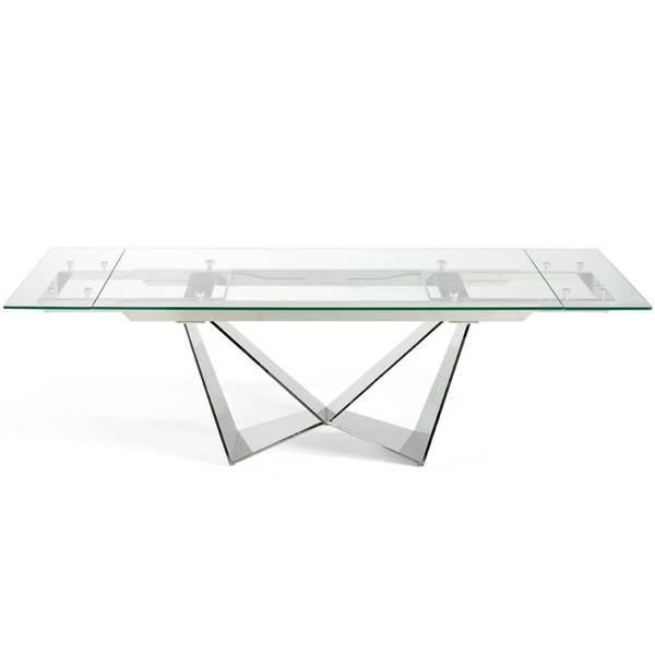 Table à manger 1027 Acier - Verre acrylique - 160 x 75 x 90 cm