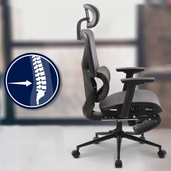 Bureaustoel Reston zwart - grijs