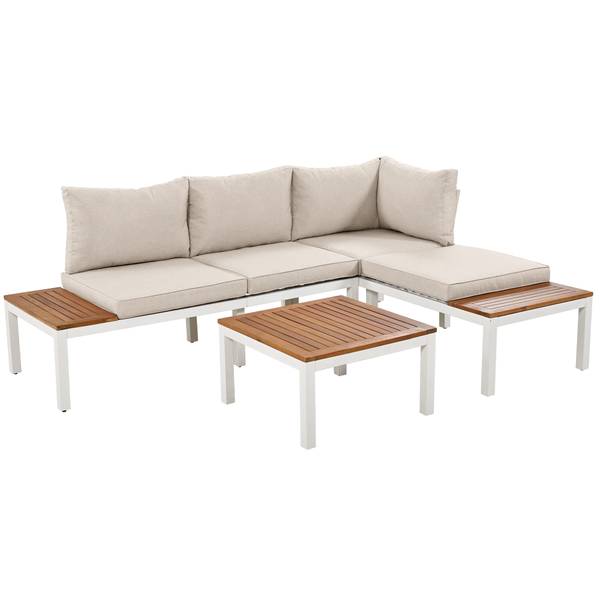 Gartensitzgruppen FluxIque 3er-Set Beige - Metall