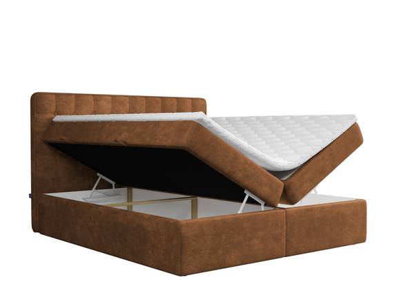 Boxspringbett Feel Me Taschenfederkern Braun - Breite: 162 cm