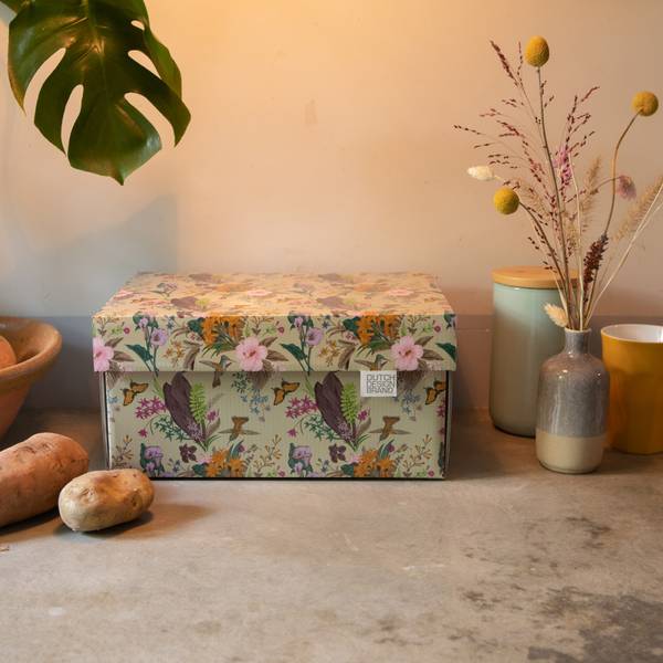 Speicherbox Botanical 2er Set Creme - Orange - Pink - Violett - Fassungsvermögen: 11 L