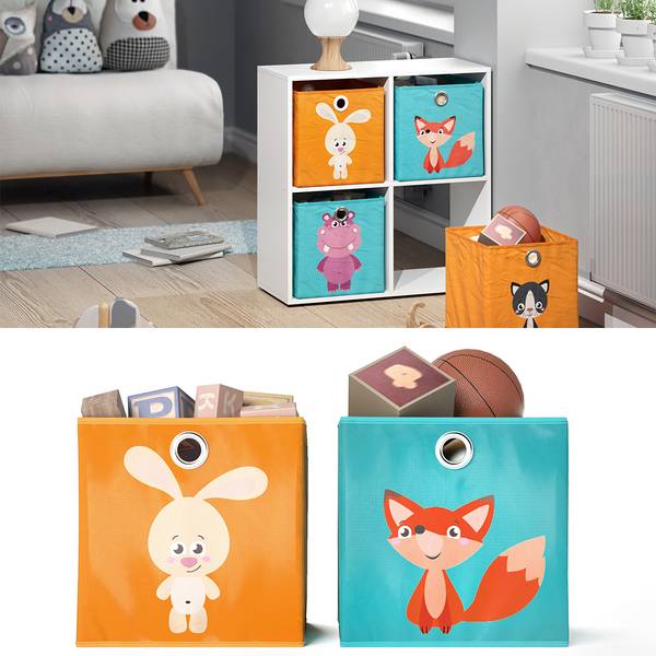 Boîte pliante  29968 Bleu - Orange - Matière plastique - 30 x 30 x 30 cm