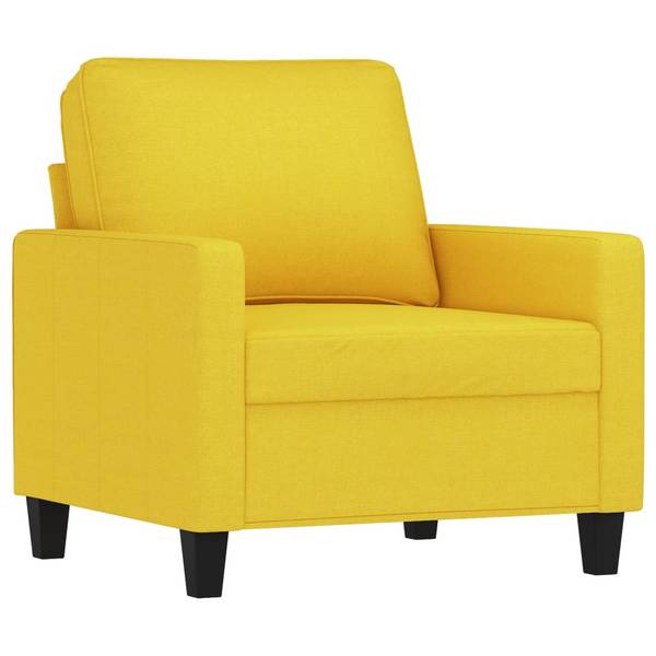Sessel mit Hocker XT1721 Gelb - Holzwerkstoff - 77 x 80 x 78 cm