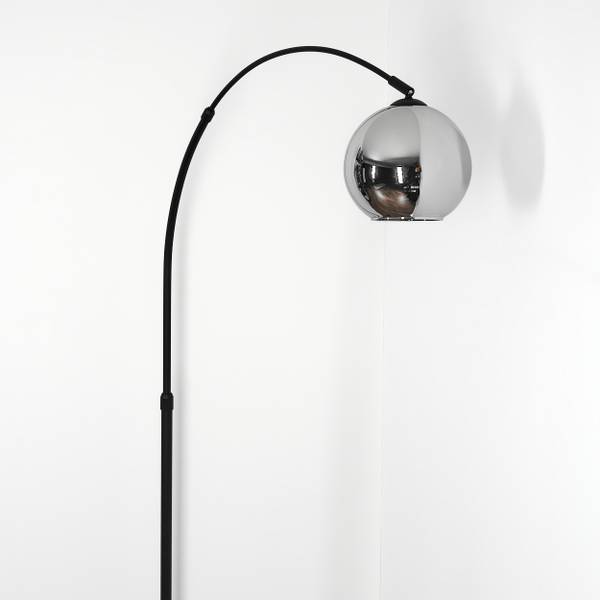 Stehlampe Cesaro Grau - Silber - Aluminium - Klarglas - Marmor - 101 x 185 x 72 cm