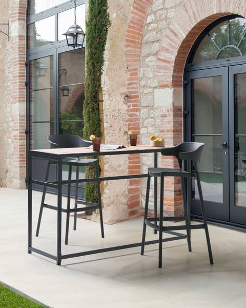 Hocker GUBBIO 2-tlg Schwarz - Kunststoff - 48 x 100 x 48 cm
