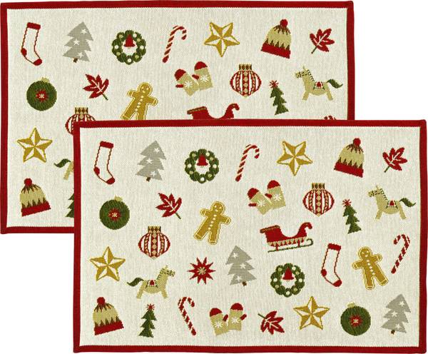 Tischset 2er-Pack 208852 Rot - Textil - 32 x 1 x 48 cm