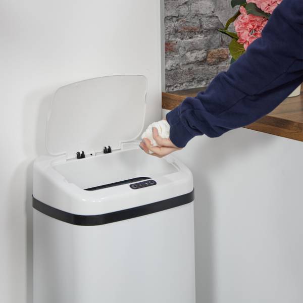 Weißer Mülleimer mit Sensor Fassungsvermögen: 50 L
