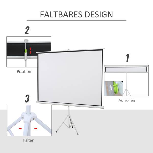 Beamer Leinwand 001-008 Weiß - Kunststoff - 1 x 152 x 203 cm