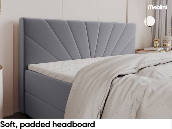 Boxspringbett John Grau - H3 - Liegefläche Breite: 140 cm