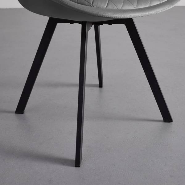 Stuhl MIA Grau - Samt - 49 x 83 x 53 cm