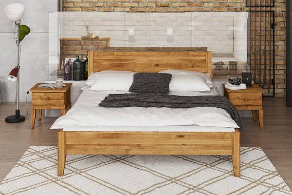 Bett ELIAS 7 Wildeiche - 100 x 190 cm