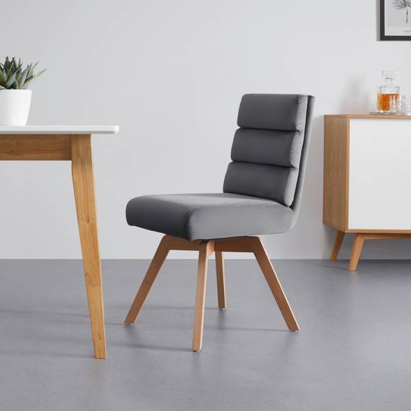 Stuhl KATRIN Grau - Massivholz - Textil - 45 x 88 x 62 cm