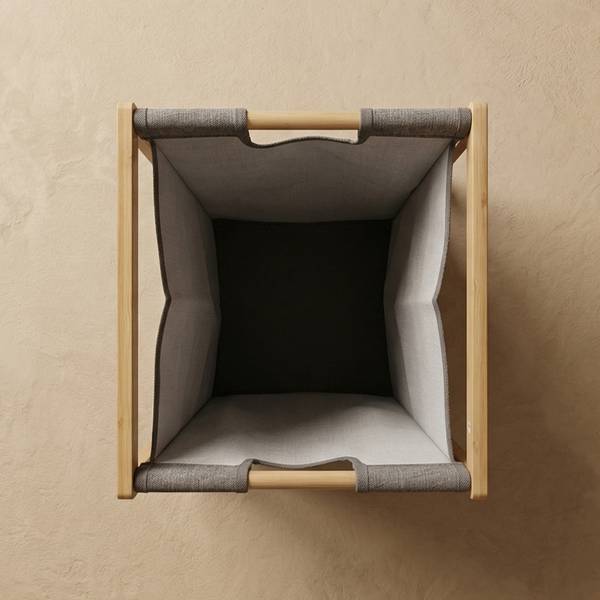 Wäschekorb TELA Grau - Textil - 63 x 74 x 33 cm