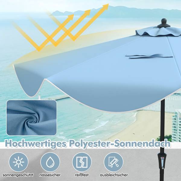 Sonnenschirm ZB33164 Blau - Metall - 270 x 245 x 270 cm