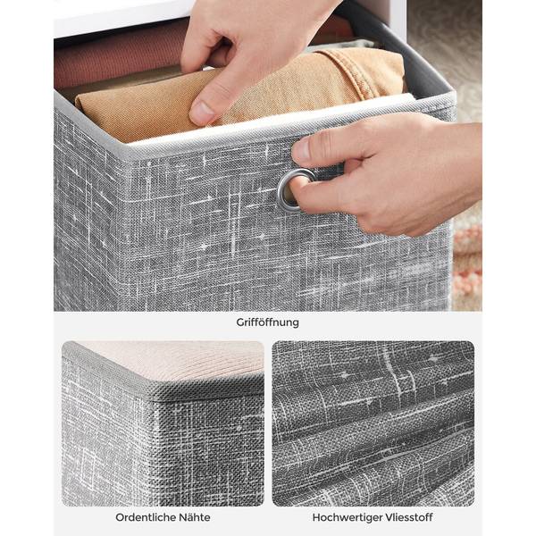 Aufbewahrungsbox Tirana 6er-Set Lucknow Grau - Textil - 26 x 28 x 26 cm