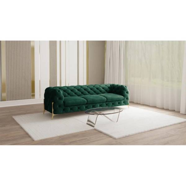 Chesterfield Sofa 3-Sitzer Ashley Dunkelgrün