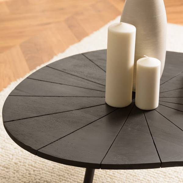 Couchtisch JAMES Schwarz - Massivholz - 73 x 37 x 122 cm