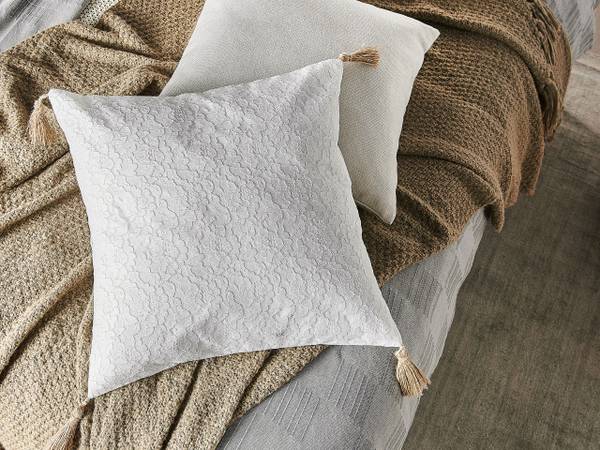 Coussin décoratif AZALEA Beige - Textile - 45 x 12 x 45 cm