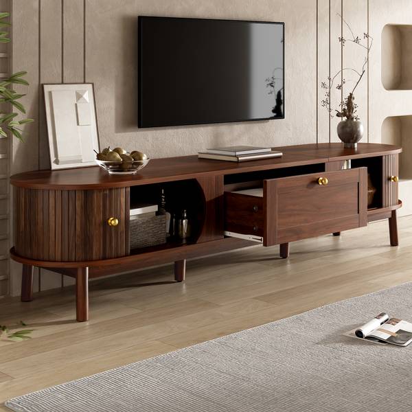 TV-meubel Coeus Ⅵ bruin - plaatmateriaal op houtbasis - 40 x 38 x 170 cm