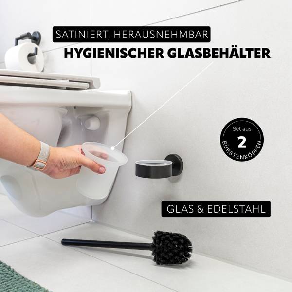 Badzubehör Piazza Black 3er-Set Schwarz - Metall - 15 x 35 x 11 cm