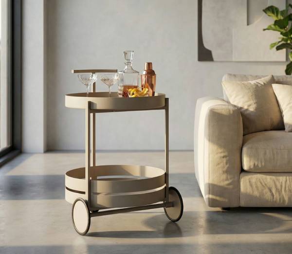 Servierwagen Saturno Grau - Metall - 40 x 61 x 40 cm