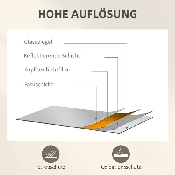 Wandspiegel 83C-009V00BK Schwarz - Glas - 2 x 180 x 60 cm