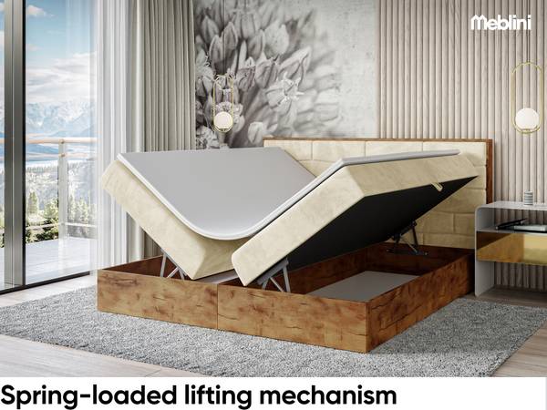 Boxspringbett Lofty 9 Beige - H4 - Liegefläche Breite: 180 cm