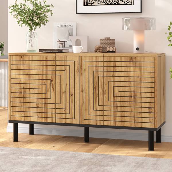 Sideboard Aphrodite Ⅴ Schwarz - Braun - Holzwerkstoff - 120 x 68 x 35 cm