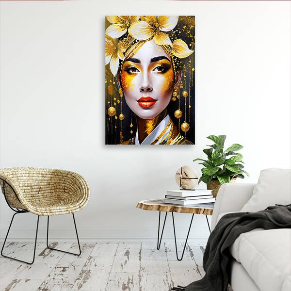 Wandbild frau floral glamour 40 x 60 cm