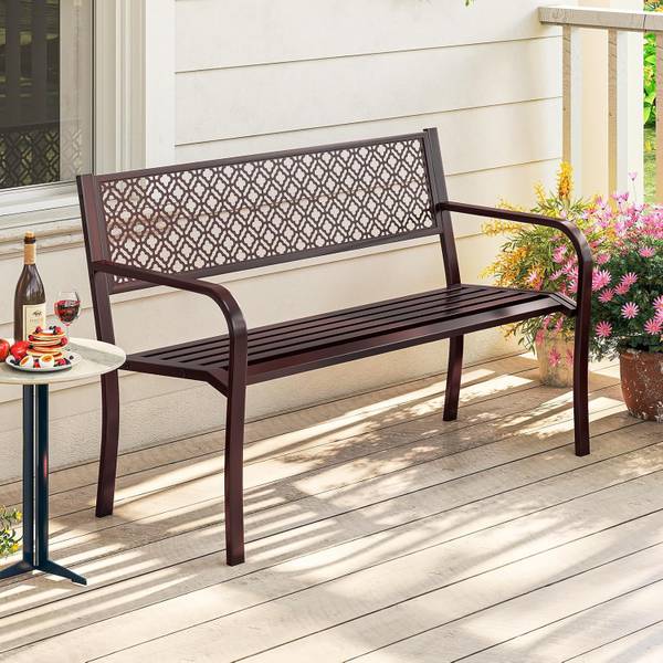 Gartenbank ZB34318SPDE Braun - Metall - 59 x 82 x 127 cm