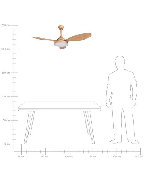 Ventilateur de plafond MUDDY Marron - Métal - 122 x 48 x 122 cm